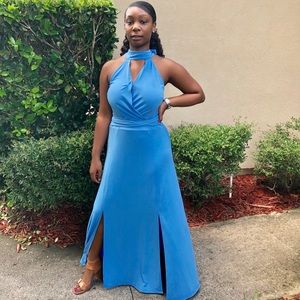 Azure Blue Evening Dress